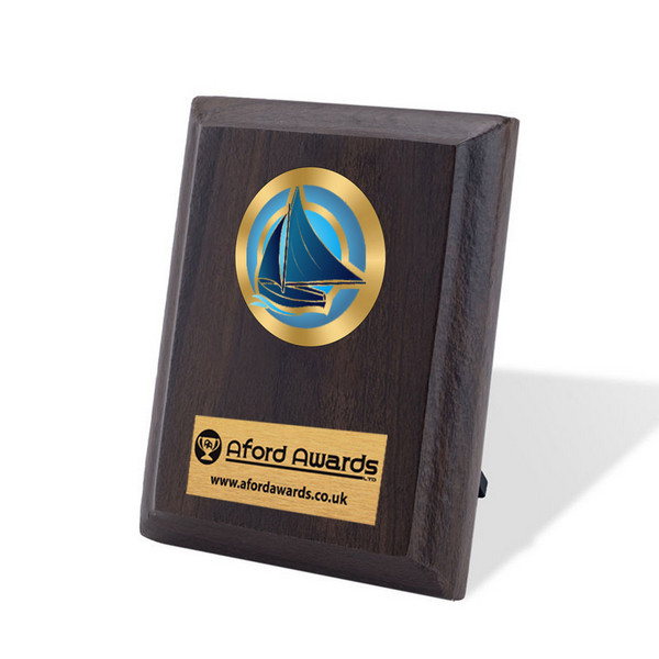 Sailing Walnut Plaque with Strut