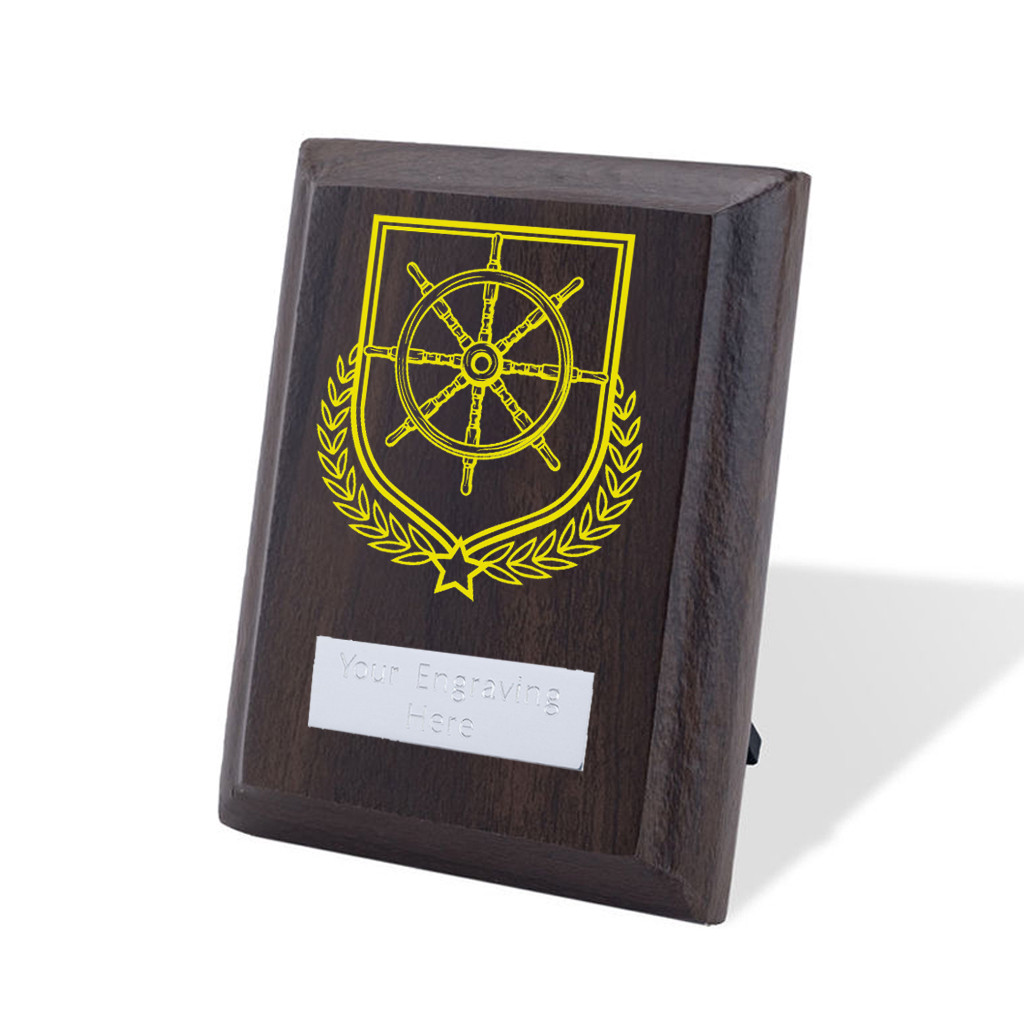 UV Colour Printed Sailing Walnut Plaque with Strut