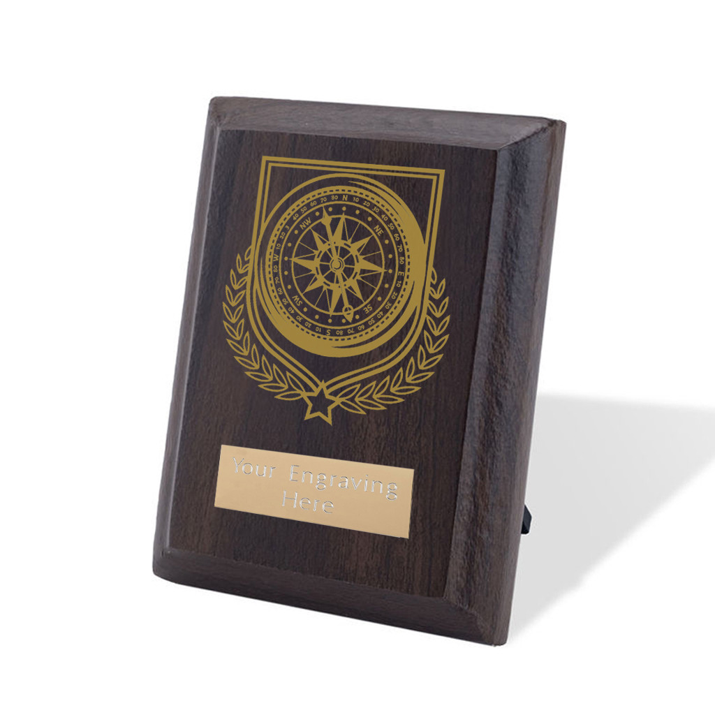 UV Colour Printed Sailing Walnut Plaque with Strut