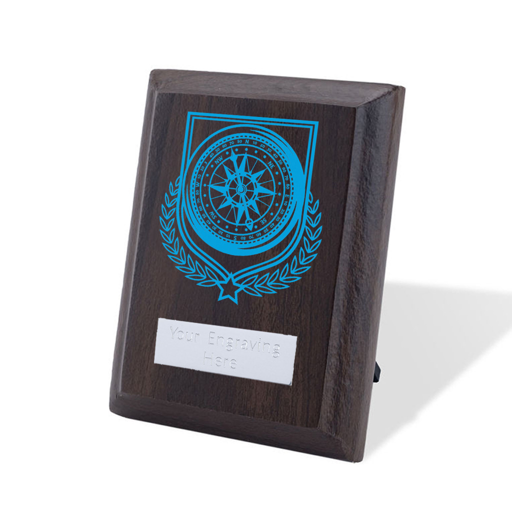 UV Colour Printed Sailing Walnut Plaque with Strut