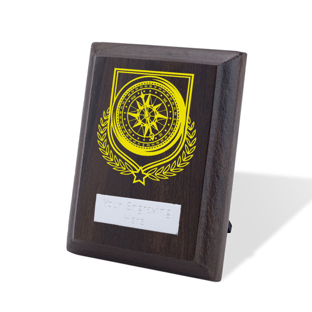 UV Colour Printed Sailing Walnut Plaque with Strut