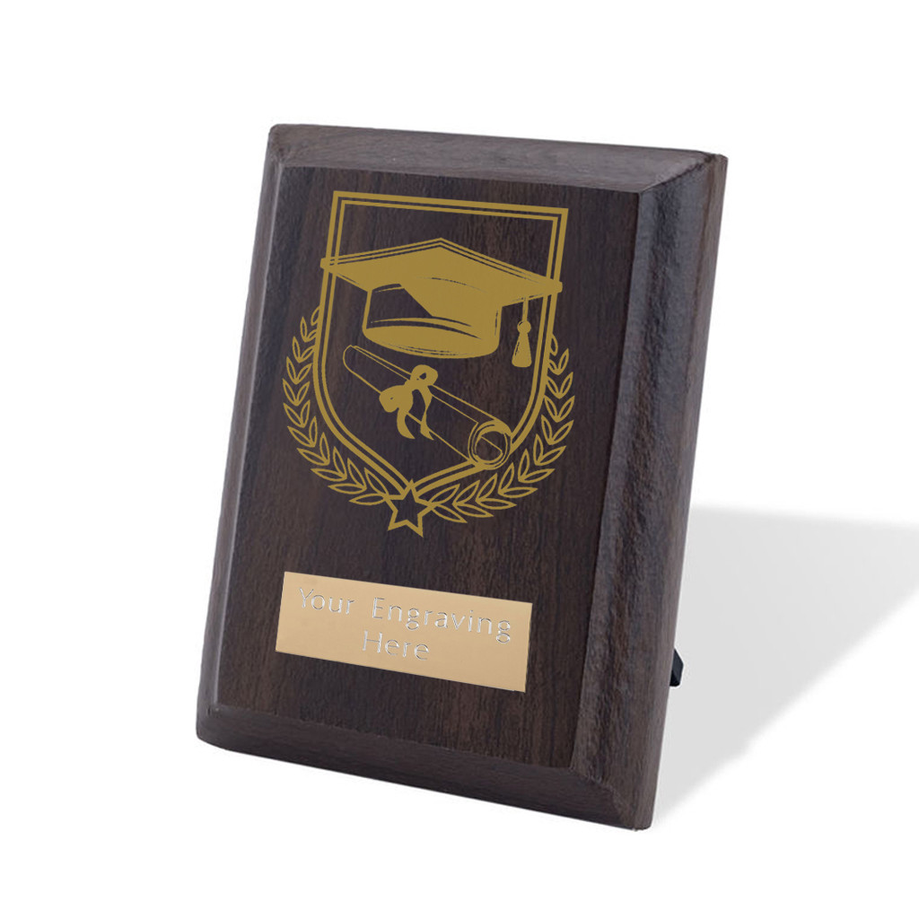 UV Colour Printed Graduation Walnut Plaque with Strut