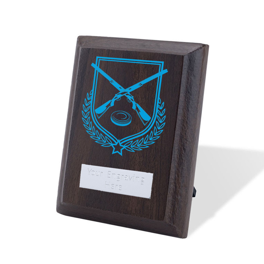 UV Colour Printed Shooting Walnut Plaque with Strut