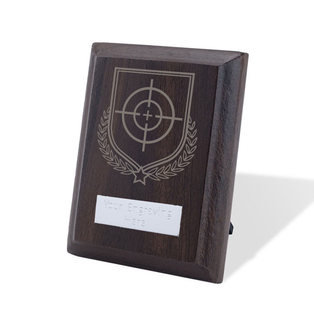 UV Colour Printed Shooting Walnut Plaque with Strut