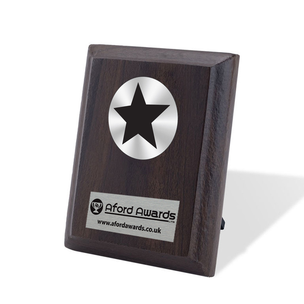 Star Walnut Plaque with Strut