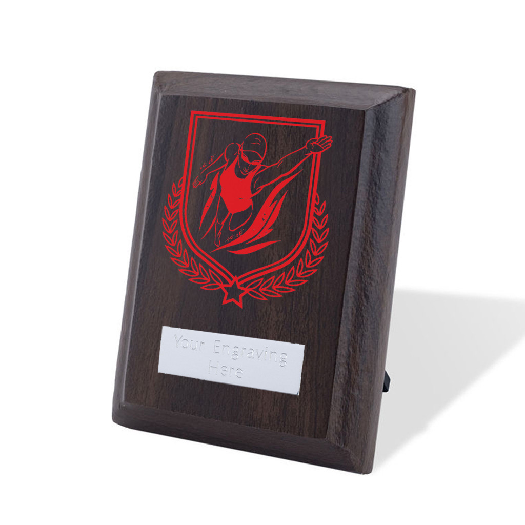UV Colour Printed Female Swimming Walnut Plaque with Strut