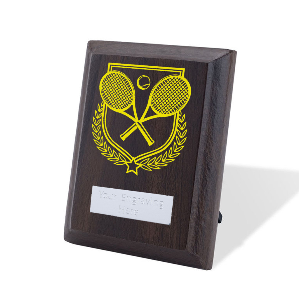 UV Colour Printed Tennis Walnut Plaque with Strut