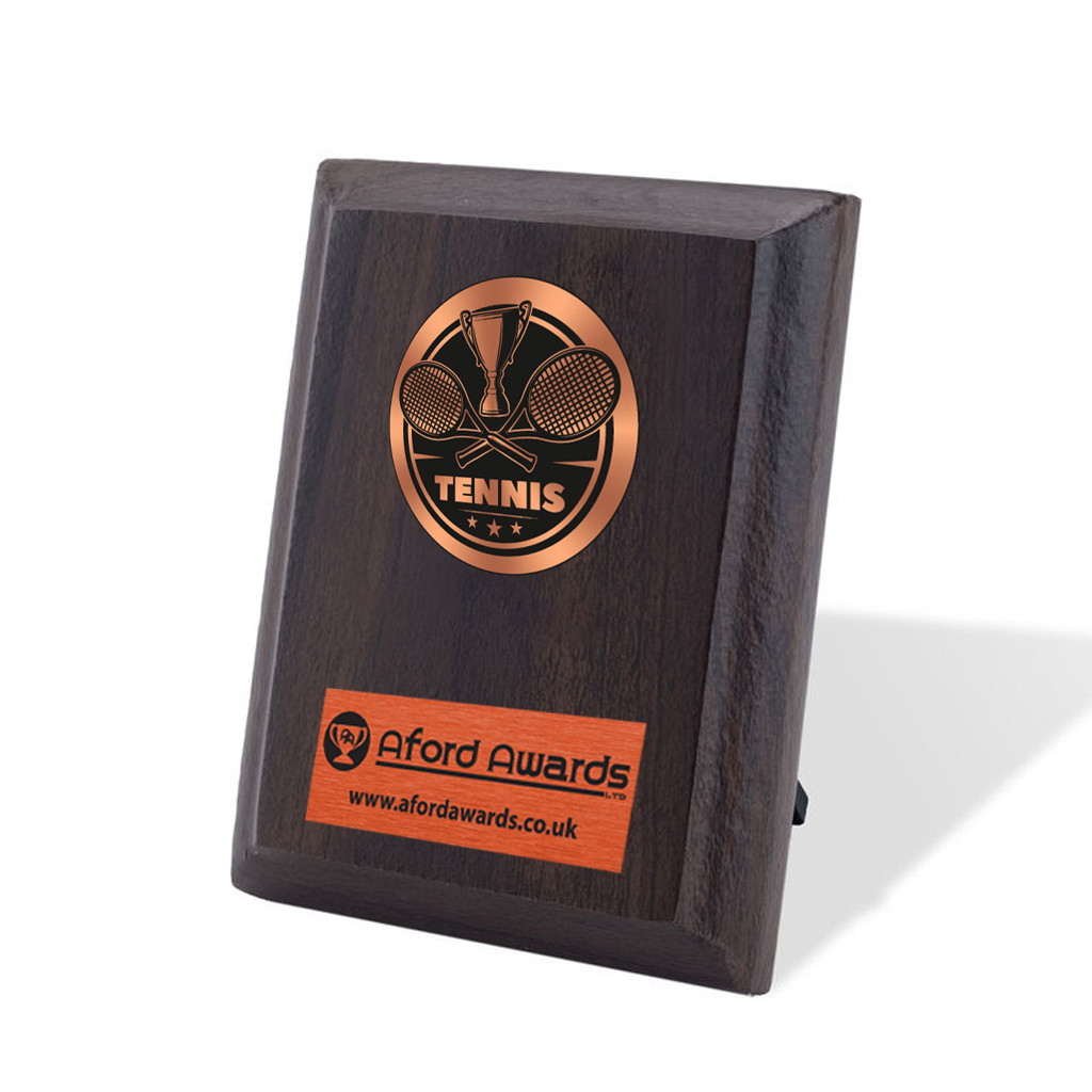 Tennis Walnut Plaque with Strut
