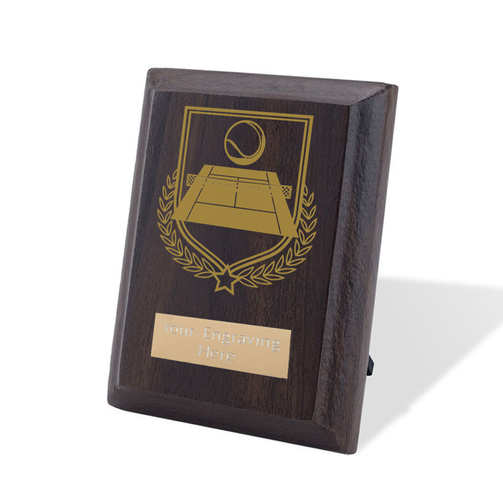 UV Colour Printed Tennis Walnut Plaque with Strut