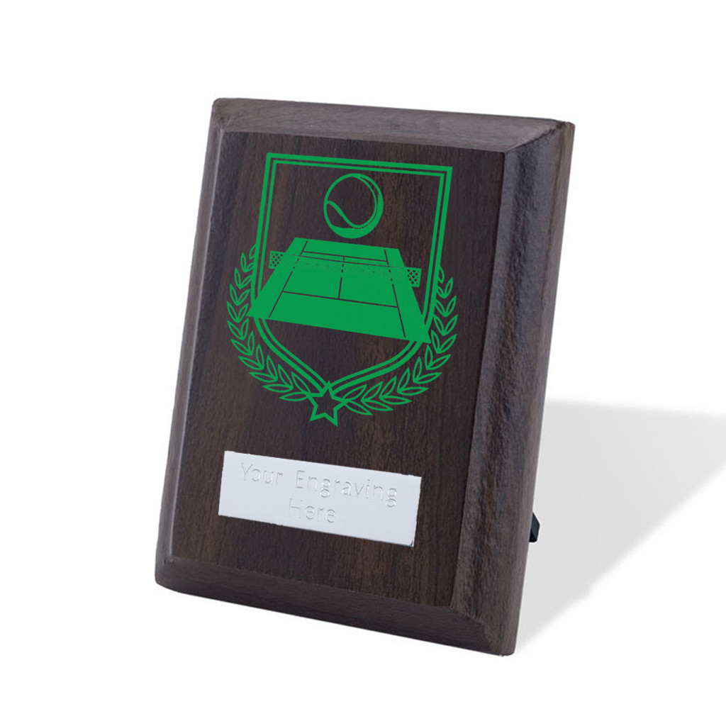 UV Colour Printed Tennis Walnut Plaque with Strut