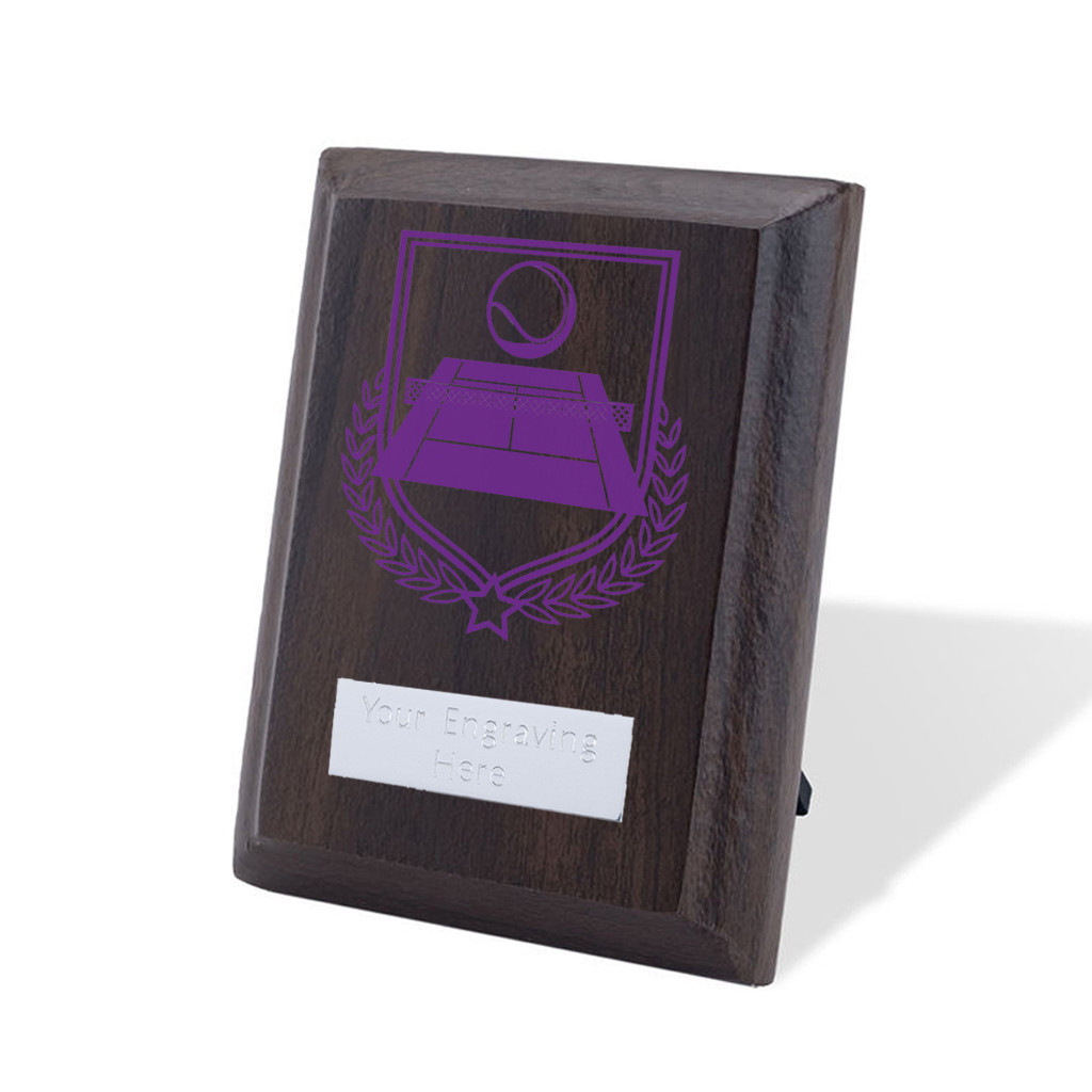 UV Colour Printed Tennis Walnut Plaque with Strut