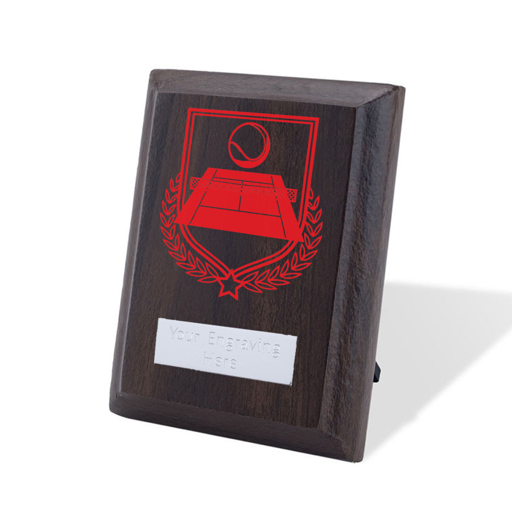 UV Colour Printed Tennis Walnut Plaque with Strut