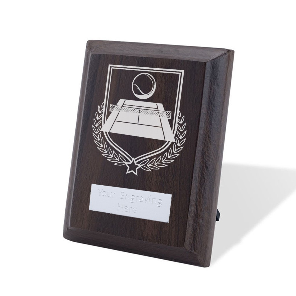 UV Colour Printed Tennis Walnut Plaque with Strut