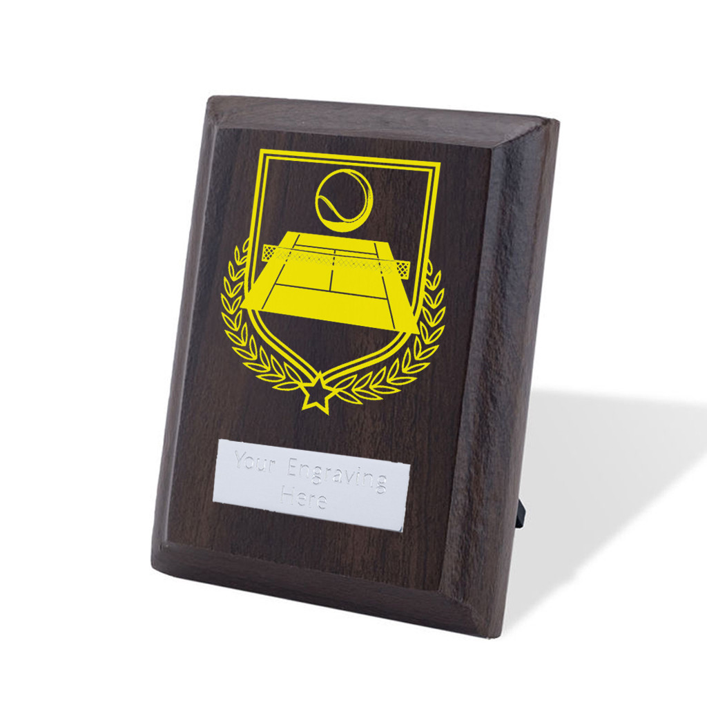 UV Colour Printed Tennis Walnut Plaque with Strut
