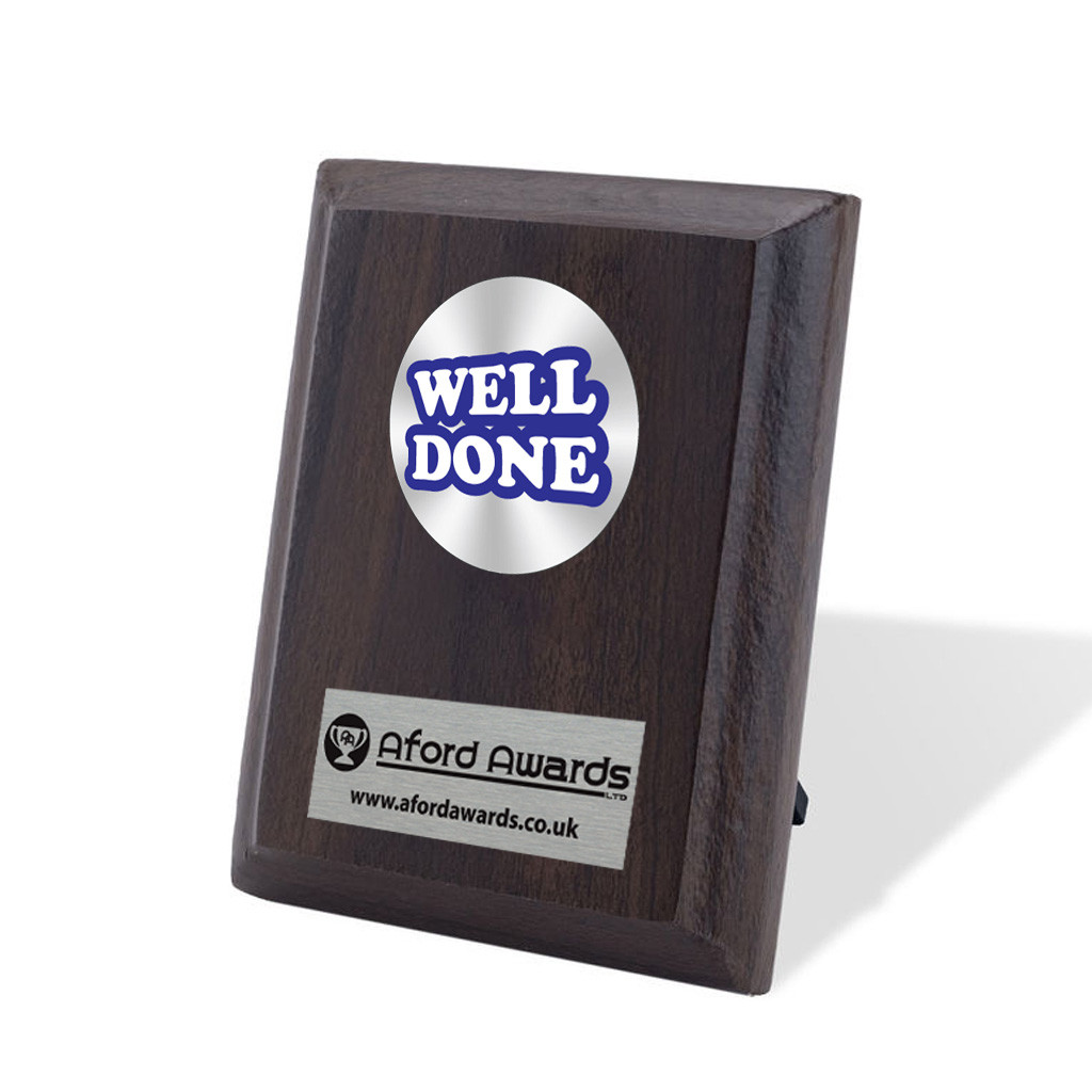 Well Done Walnut Plaque with Strut