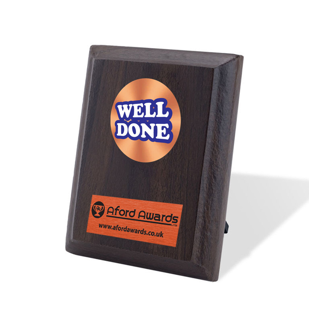 Well Done Walnut Plaque with Strut