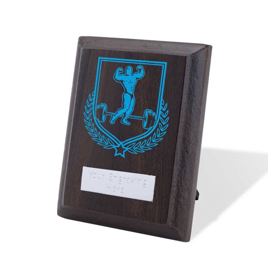 UV Colour Printed Weightlifting Walnut Plaque with Strut