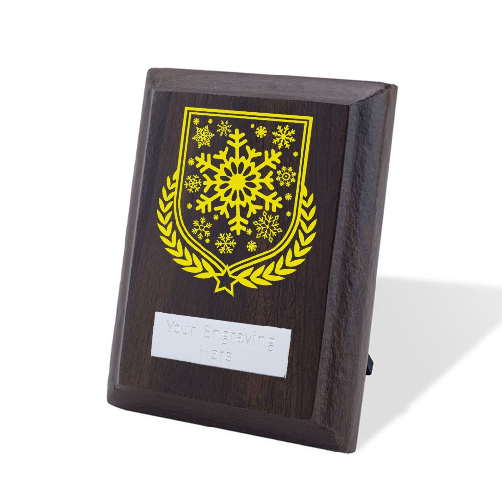 UV Colour Printed Christmas Walnut Plaque with Strut