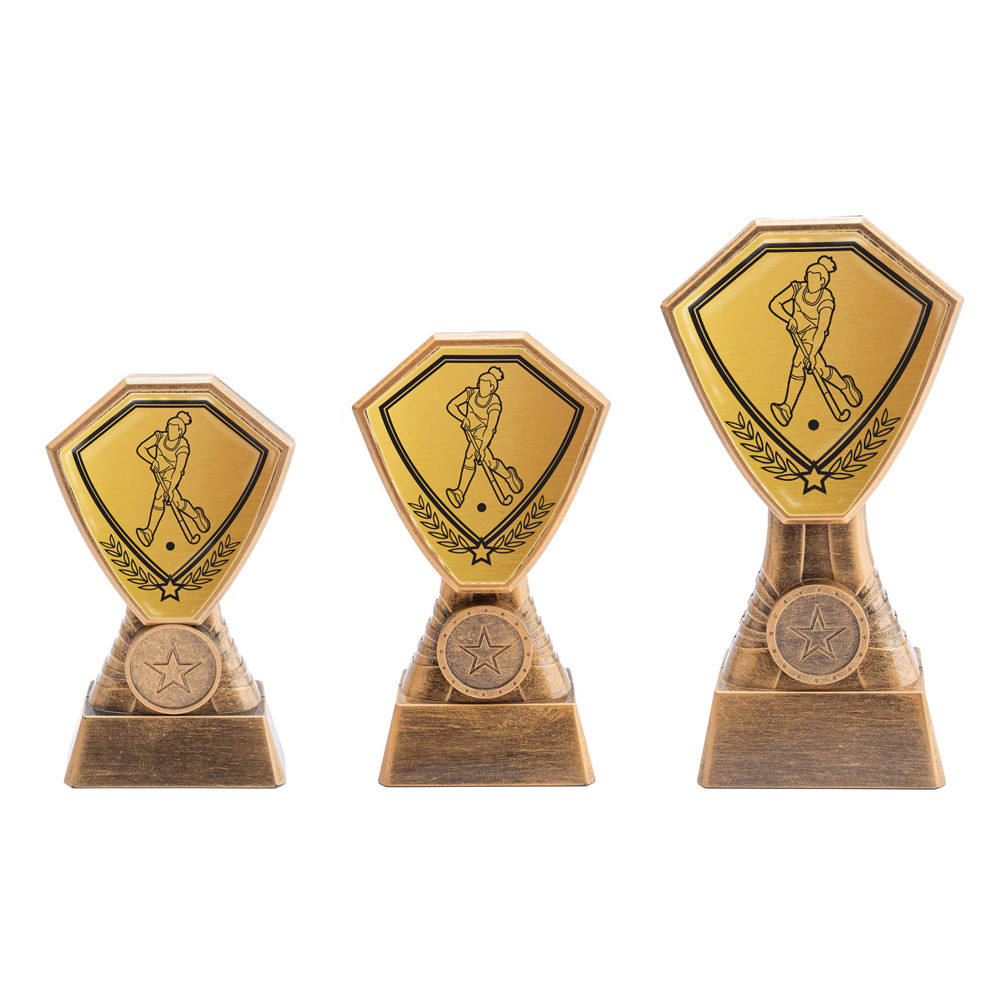Antique Gold Women's Hockey Plastic Tower