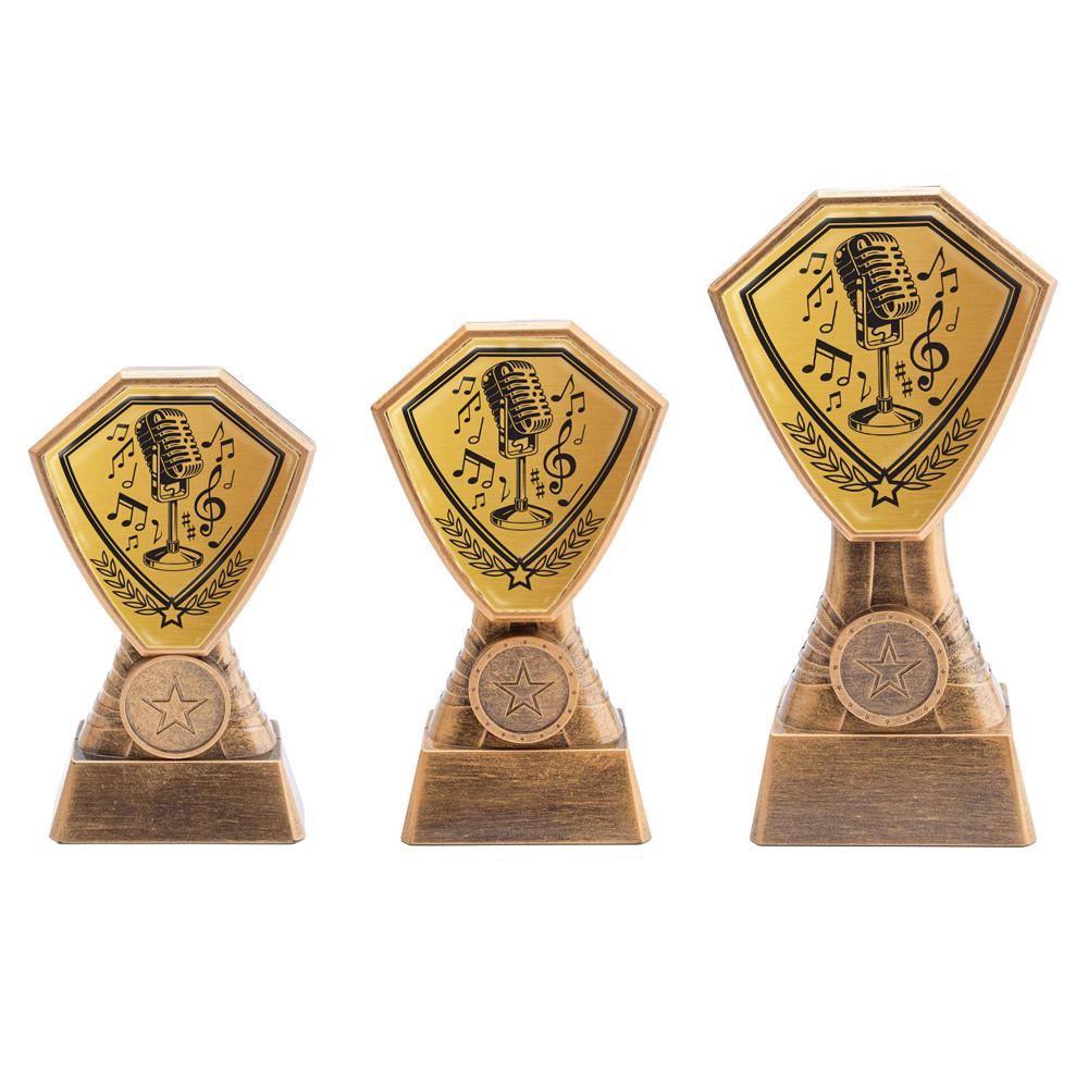 Antique Gold Microphone Plastic Tower