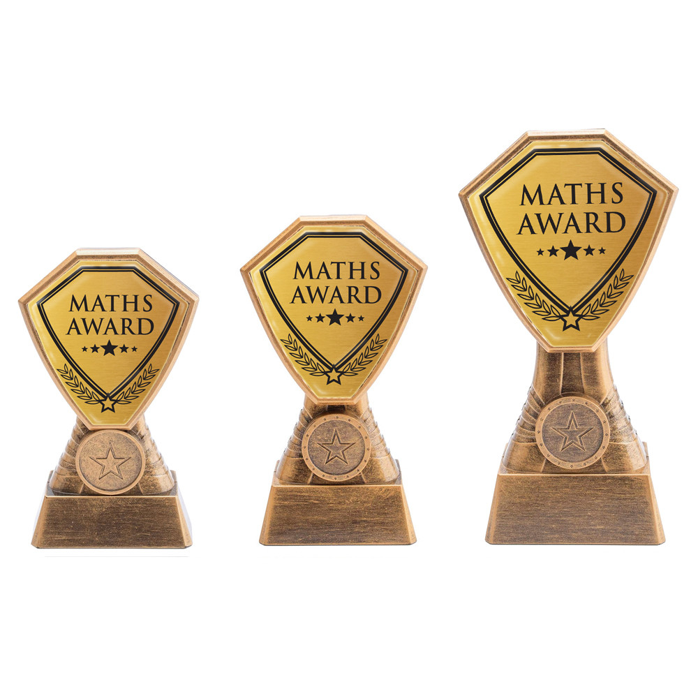 Antique Gold Maths Award Plastic Tower