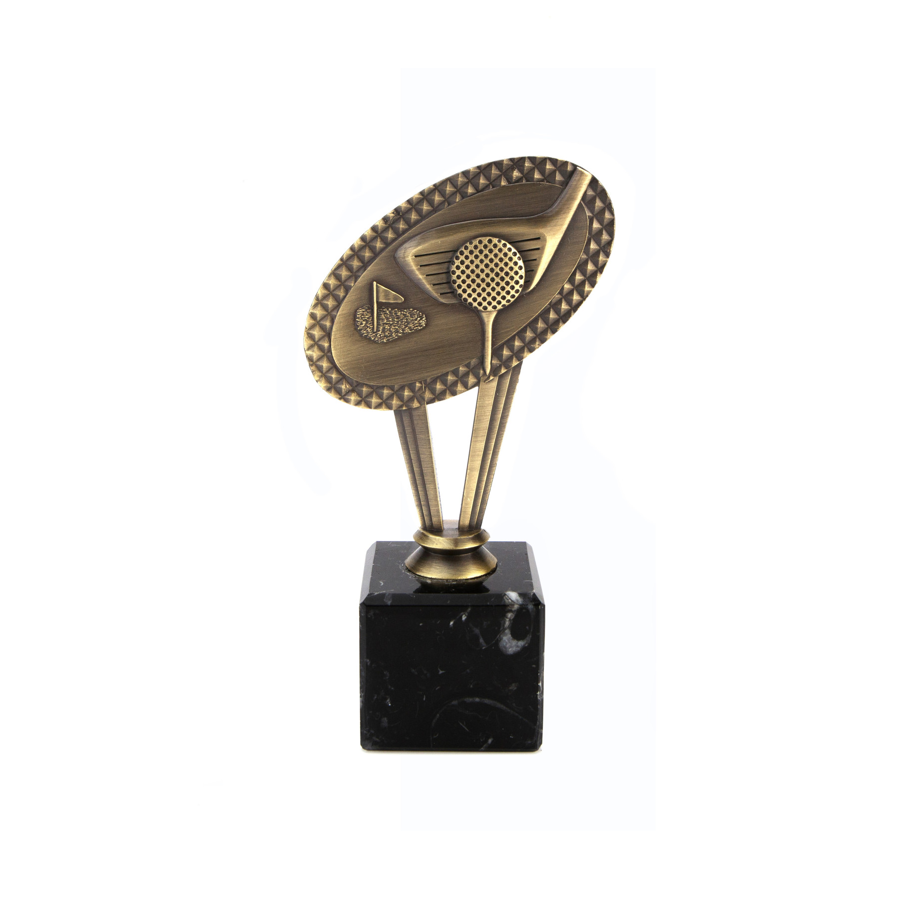 Antique Gold Metal Golf Award on Marble Base