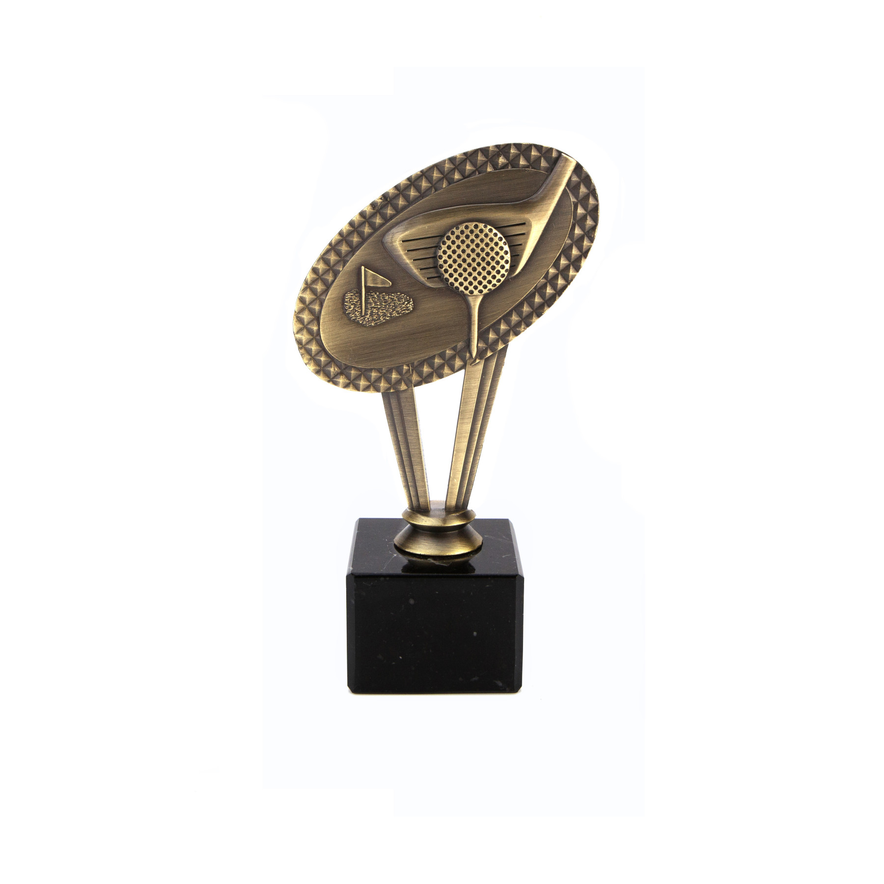 Antique Gold Metal Golf Award on Marble Base