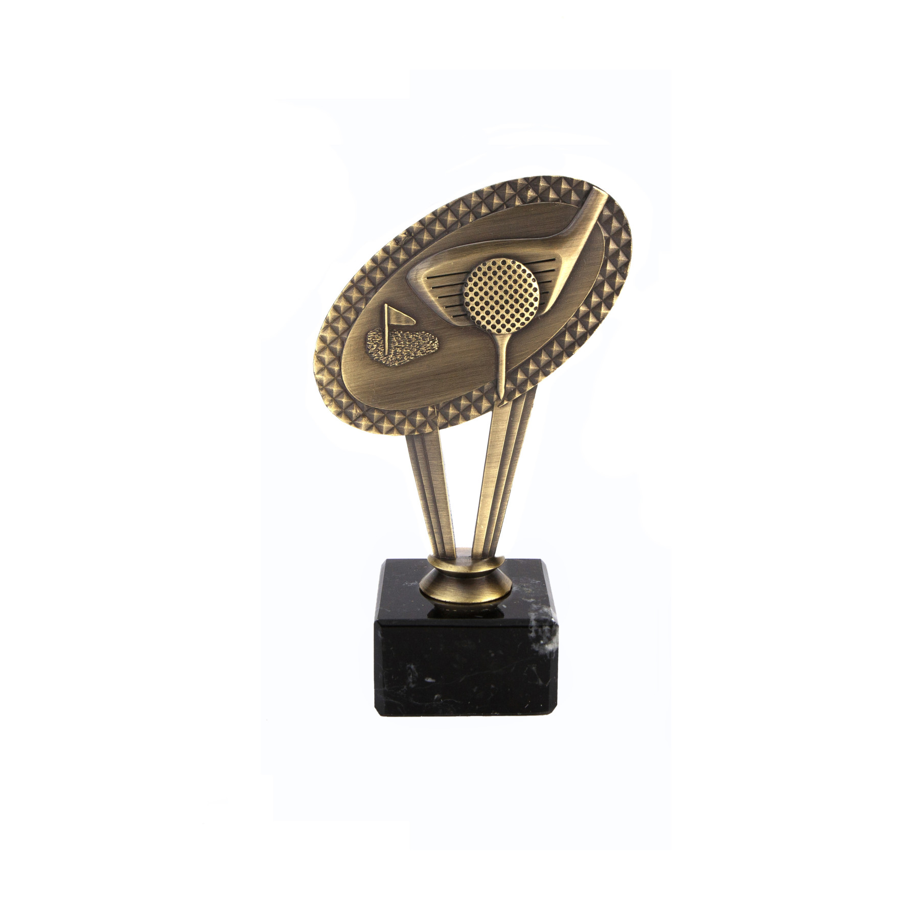 Antique Gold Metal Golf Award on Marble Base