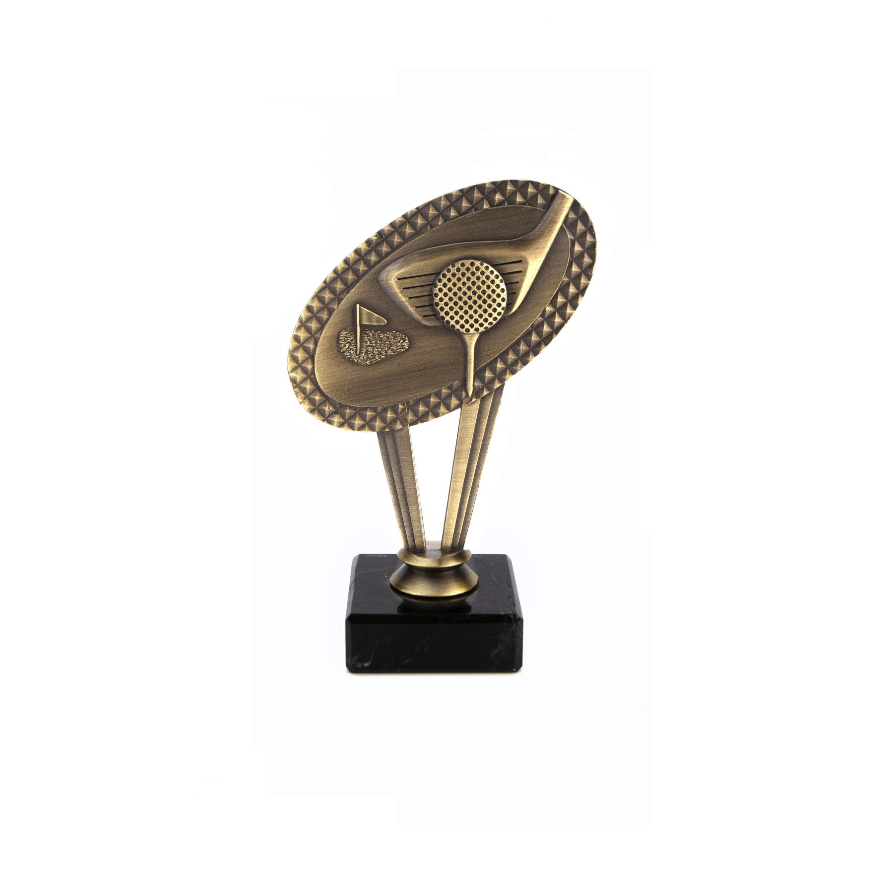 Antique Gold Metal Golf Award on Marble Base