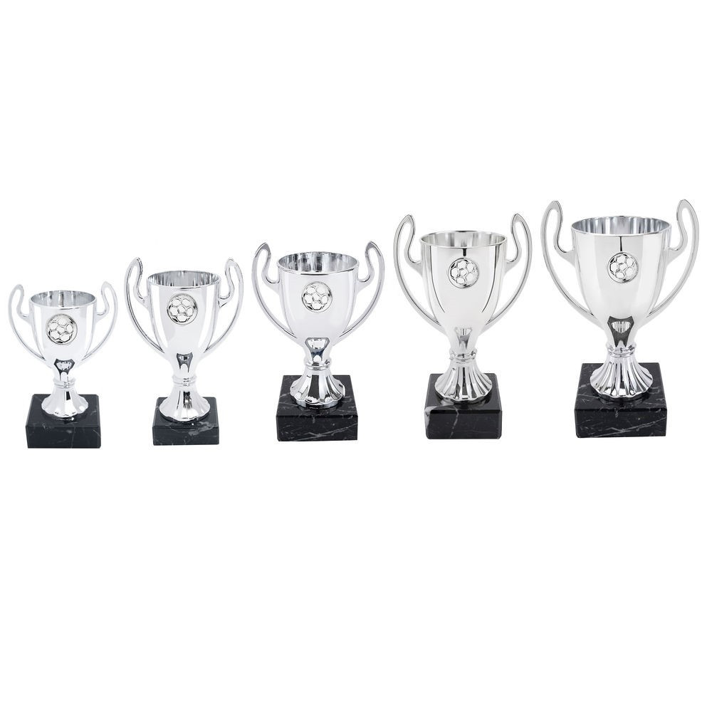 Silver Plastic Cup with Football Recessed Centre Holder 