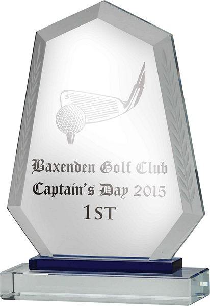 Clear Glass on Blue Base Award