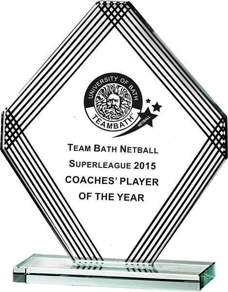 Glass Diamond Award with Black Detail