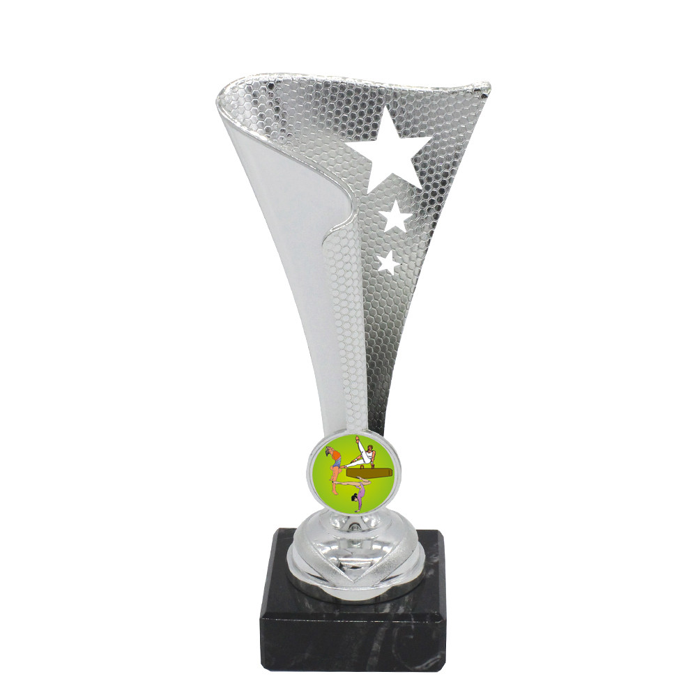Gymnastics Star Flame Cup with Centre Holder on Marble Base