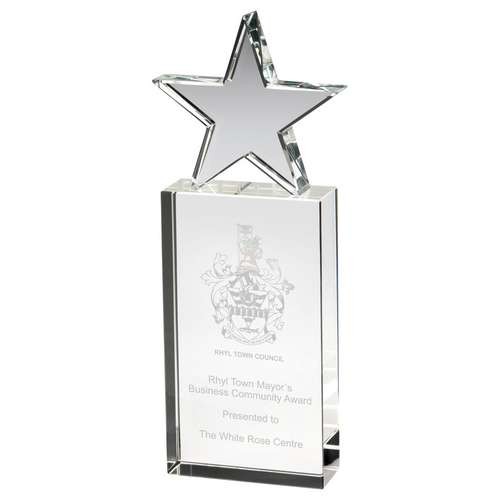 Clear Glass Block with Glass Star