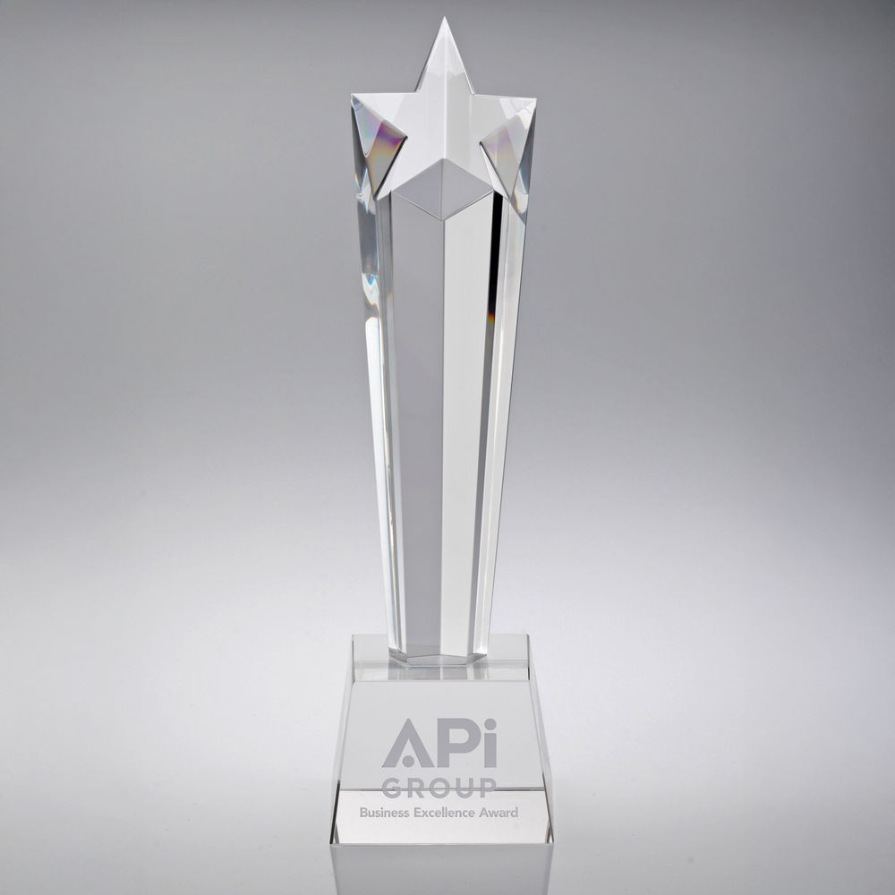 Clear Glass Star Column on Base