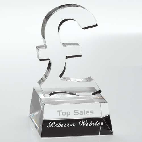 Clear Glass 'Pound Sign' on Base