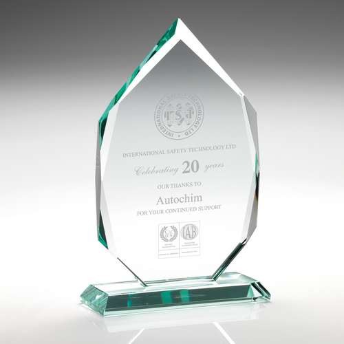 Jade Glass Diamond in Quality Wooden Box (19MM THICK)
