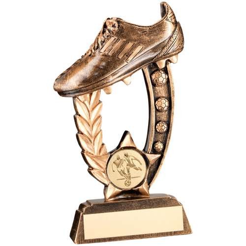 Bronze/Gold Resin Raised Football Boot Trophy