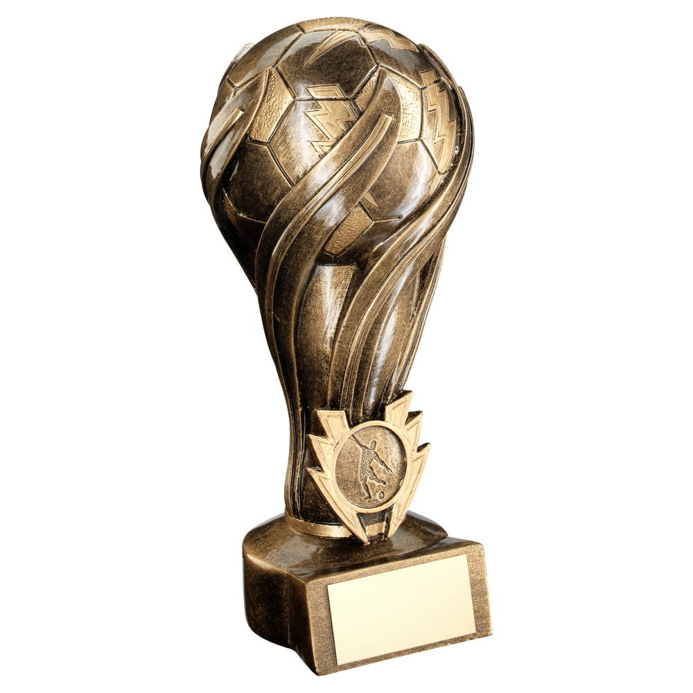 Bronze/Gold Football On Lightning Ribbon Column Trophy
