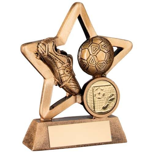 Bronze/Gold Resin Football Mini Star Trophy
