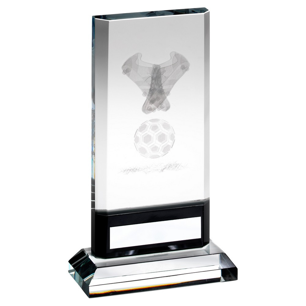 Clear/Black Glass With Lasered Football Image  