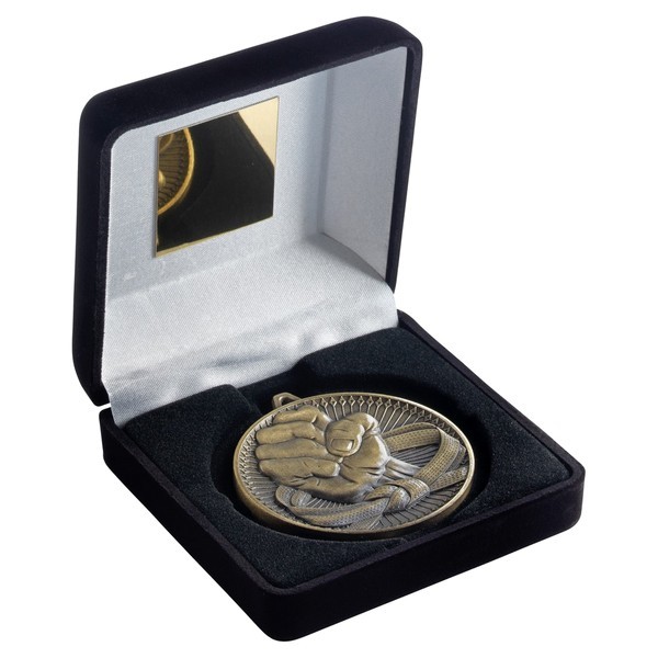 Black Velvet Box and 60mm Martial Arts Medal
