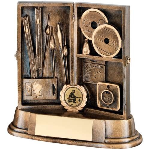 Bronze/Gold Resin Angling Tackle Box Trophy