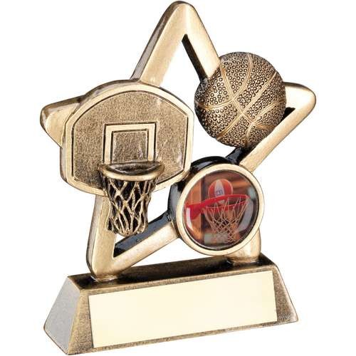 Bronze/Gold Basketball Mini Star Trophy