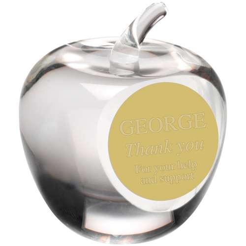 Clear Glass 'Apple' Paperweight Trophy