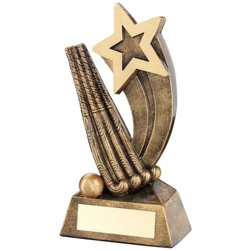 Bronze/Gold Hockey Sticks/Ball with Shooting Star Trophy