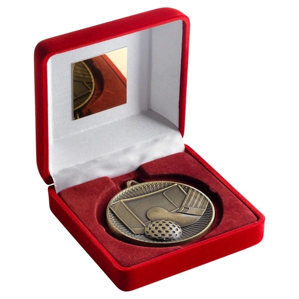 Red Velvet Box and 60mm Hockey Medal