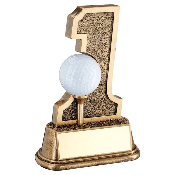 Bronze/Gold Golf 'Hole In One' Ball Holder Trophy 