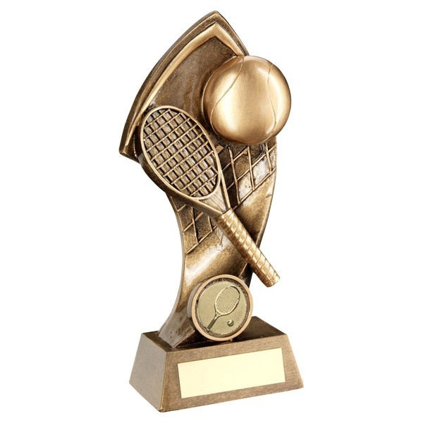 Bronze / Gold Tennis with Twisted Backdrop Trophy