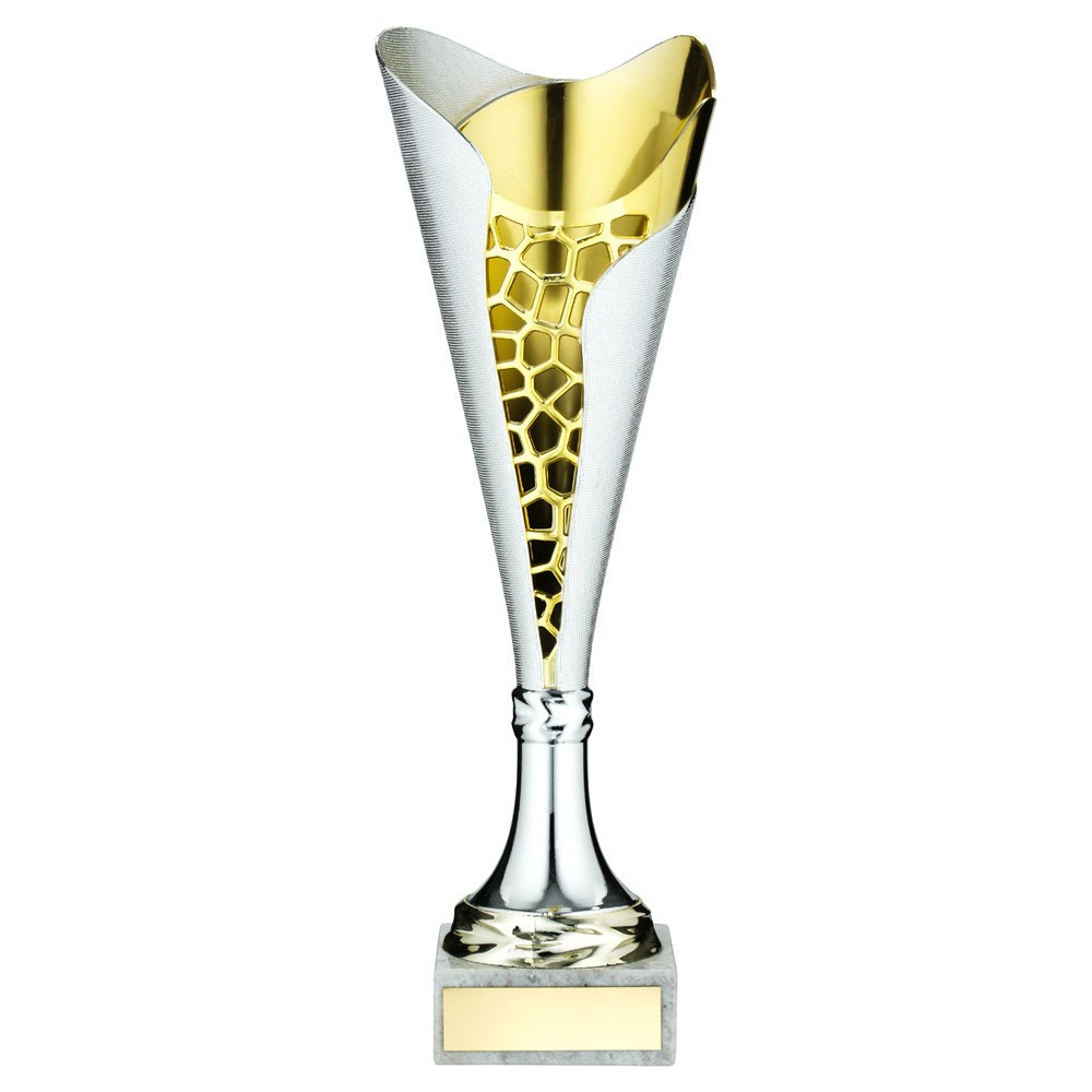 Silver and Gold Plastic Stippled Trophy Cup
